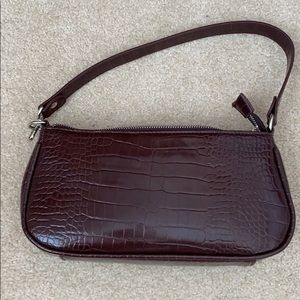 Faux leather shoulder bag